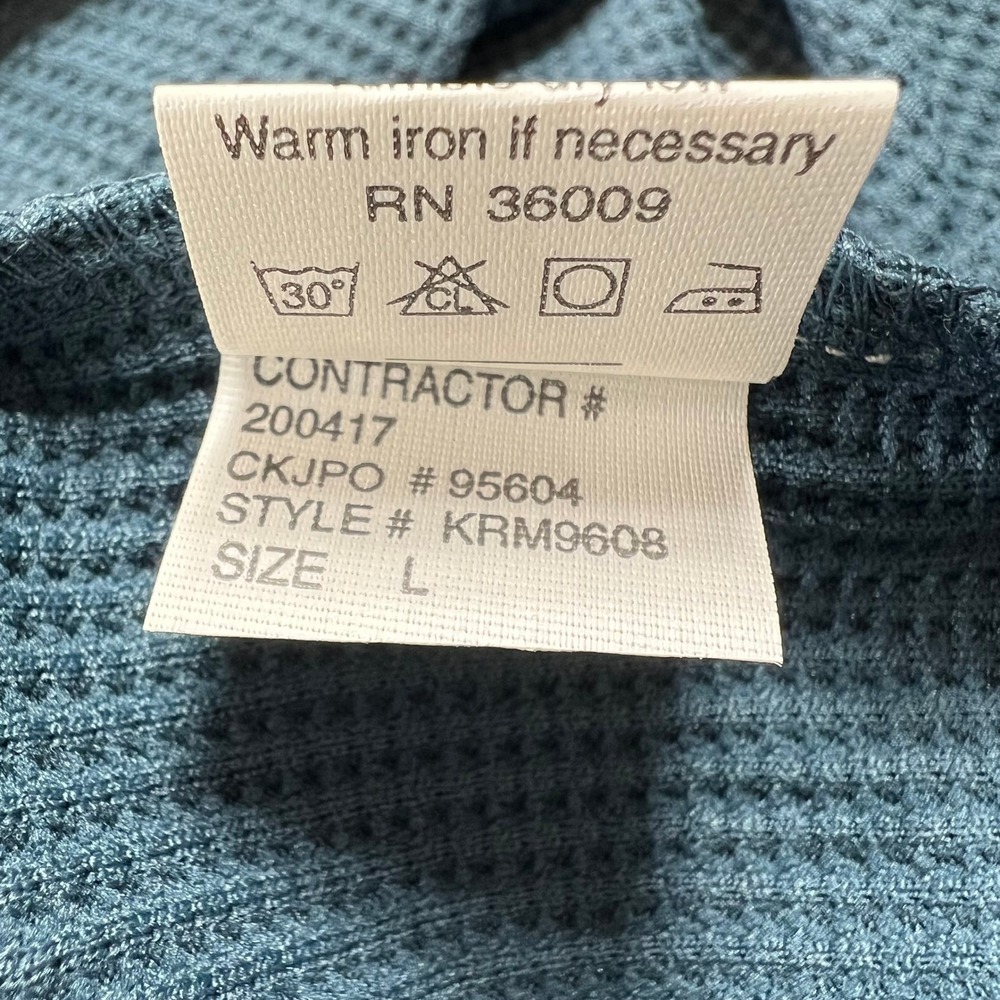 Calvin Klein Zip‎ Cardigan Juniors L Bluestone Teal Waffle Knit Short Sleeve VTG - Picture 7 of 10